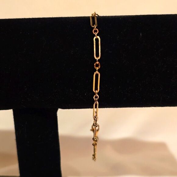 Paperclip BRACELET, Stamped 925, Gold Plated, NWOT! - Picture 1 of 7